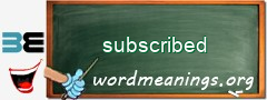 WordMeaning blackboard for subscribed